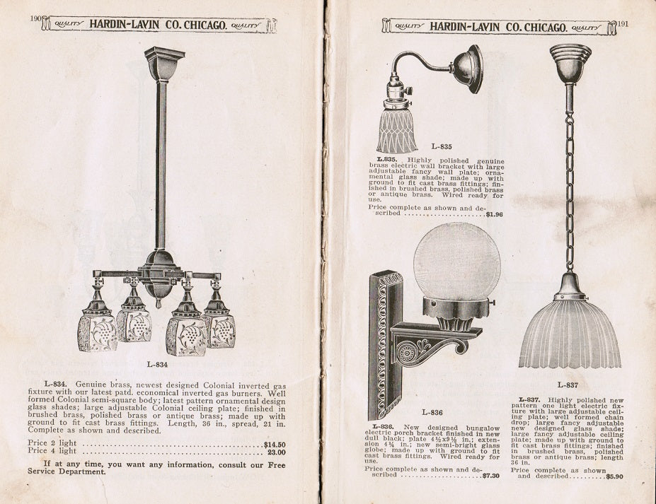 rare digest size softcover 1916 catalog of plumbing and heating supplies, “handy man book” published for hardin-lavin co., chicago, il.
