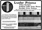 three matching all original early 20th century "sun-purple" luxfer exterior building transom prism tiles designed by frank lloyd wright