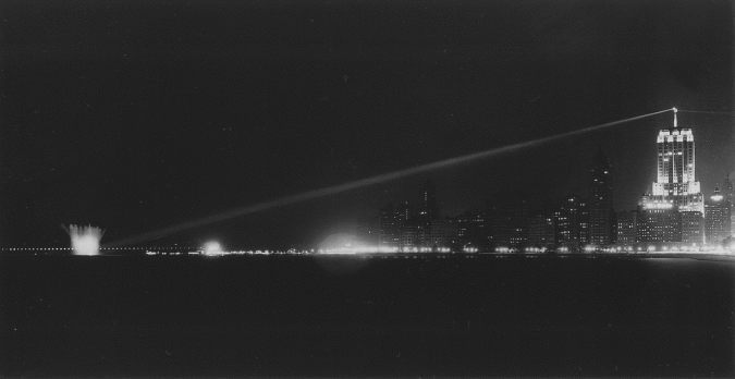 historically important american c. 1929 american art deco style oversized nickel-plated cast bronze palmolive building facade pilaster with visually stunning endcap