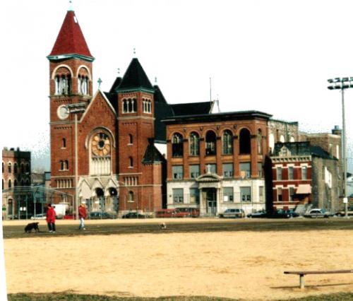 exceptional northwestern ornamental terra cotta st. boniface school cornice stringercourse panel with a egg & dart design motif