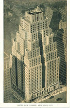 original and completely intact american depression era double-sided new yorker hotel hanging interior lobby illuminated "elevator" sign with nicely aged brass housing