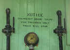early 20th century vintage american industrial single-sided solid bronze metal "emergency brake valve" railroad locomotive plaque