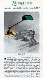 original early 20th century antique american model "8734 t w" telescoping cased glass emeralite shade desk or table lamp