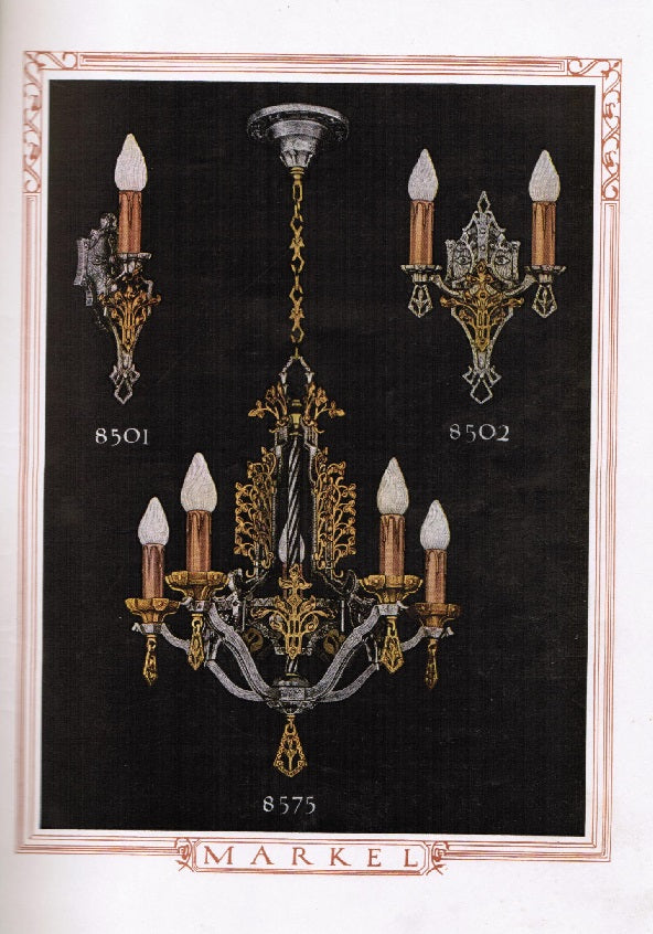 highly illustrated early 20th century markel electric products artistic lighting equipment catalog