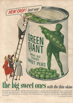 strange and rare oversized original ameican c. 1950's stamped metal "jolly green giant" highway roadside billboard figural sign with an allover reflective finish