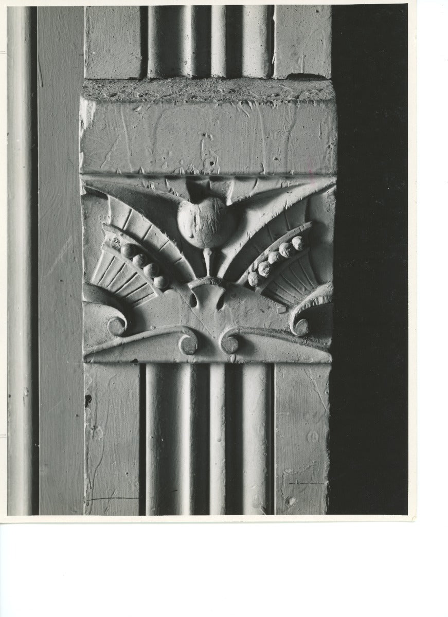 historically important john edelmann-designed levi strauss house carved walnut interior residential plinth block