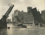 group of early 20th century kaufamnn and fabry silver gelatin prints of chicago buildings, boats, and bridges