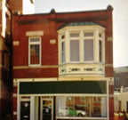 original single-sided late 19th century intact exterior chicago commercial building bay window zinc metal panel with ornamental applique