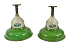 matching set of all original hard to find green porcelain enameled appleton "explosion proof" wrigley chewing gum factory pendants