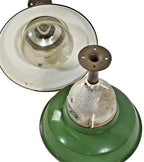 matching set of all original hard to find green porcelain enameled appleton "explosion proof" wrigley chewing gum factory pendants