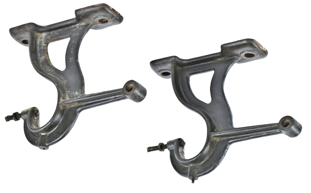 matching set of heavy duty antique american industrial refinished cast iron chicago factory machine shop line shaft pulley brackets