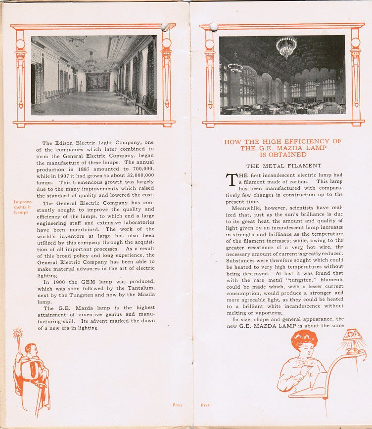 rare softbound brochure titled “a new era in lighting” published in 1911 for general electric