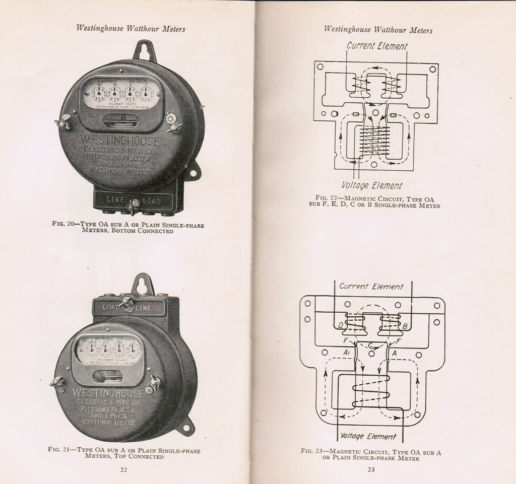 rare softcover “handbook of Westinghouse watthour meters” published for westinghouse electric & manufacturing co., newark, new jersey.
