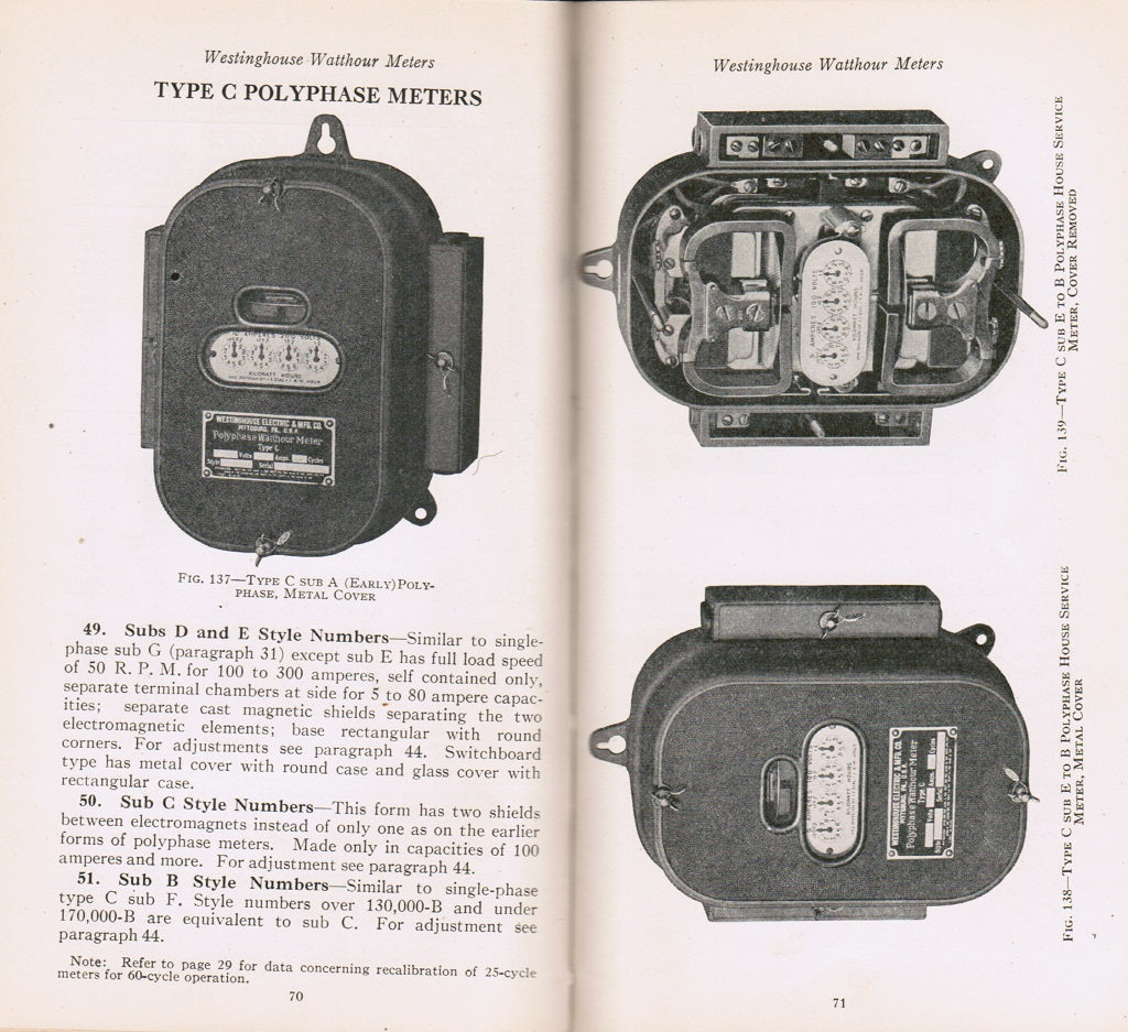 rare softcover “handbook of Westinghouse watthour meters” published for westinghouse electric & manufacturing co., newark, new jersey.