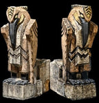 remarkable all original late 1920's american art deco style polychrome terra cotta richman brother building figural roofline ornament