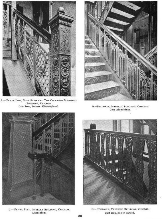 original 19th century jenney and mundie-designed interior cast aluminum isabella building elevator cage grille