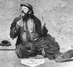 pair of unusual american c. 1930's worn and weathered ringling brothers circus high top wingtip clown shoes with original laces