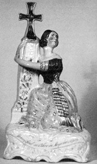 rare mid-nineteenth century medium sapphire "jeny lind" portrait quart calabash flask probably manufactured by ravenna glass works, ravenna, oh
