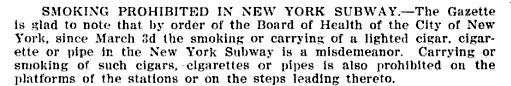 original and remarkably intact early 20th century american new york city subway station "no smoking" informational cobalt blue porcelain enameled sign