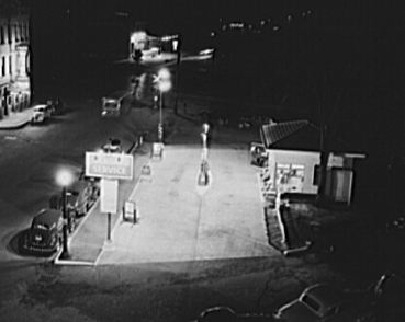 original c. 1950's vintage american industrial "steber" brushed aluminum service station lamppost flood light with versatile head lamp and glass lens