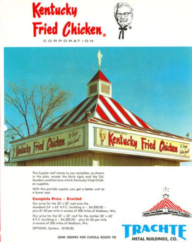 rare double-sided vintage lithographed steel kentucky fried chicken "colonel sanders" outdoor weathervane with original directionals