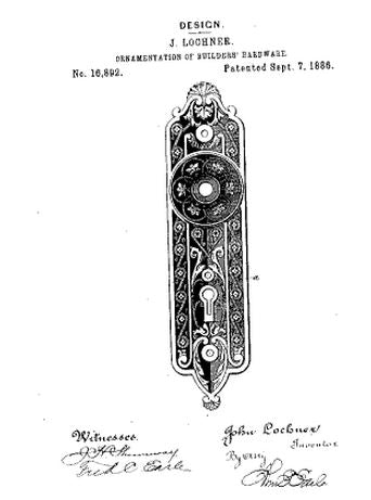 hard to find 19th century antique american residential "rope" pattern residential mortise lock with impressive bronze metal face plate