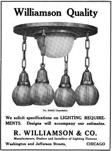 antique american craftsman or mission style chicago masonic temple interior hanging combination gas and electric ceiling brass fixture