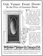 intact c. 1900-10 original varnished white oak wood raised panel chicago two-flat entrance door with single beveled edge plate glass pane