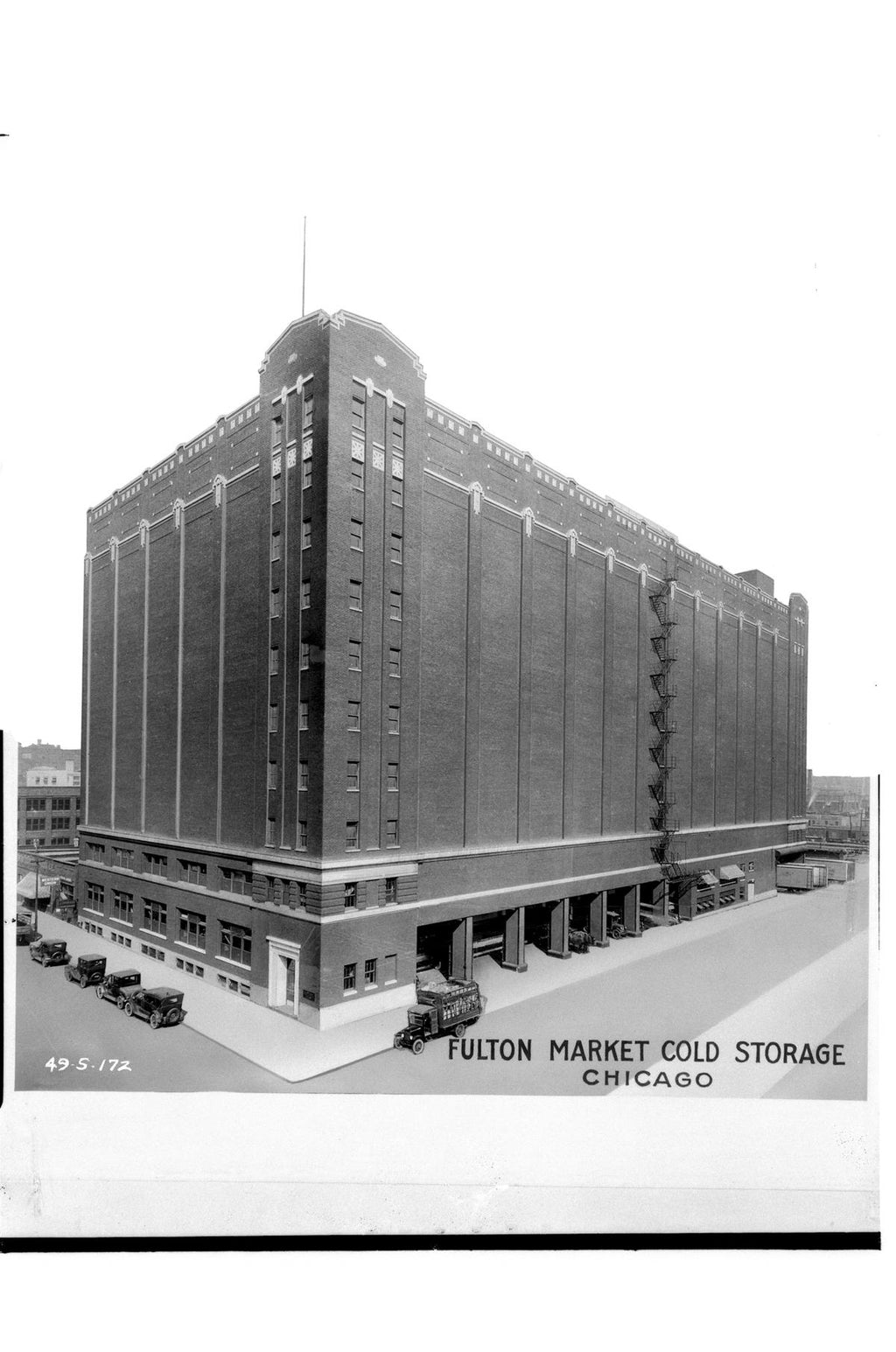 rare one of a kind depression era fulton market cold storage building single-sided reverse painted glass business lobby directory