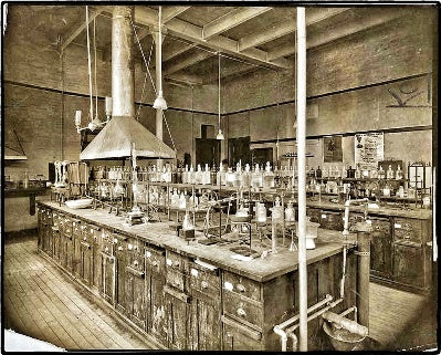 group of original early 20th century american antique medical or apothecary drugstore diminutive pressed laboratory glassware