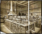very clean and well maintained all original early 20th century american laboratory pressed glass conical-shaped measure with etched markings