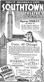 important rapp and rapp-designed two toned orange-glazed exterior southtown theater terra cotta panel