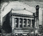 c. 1922 historically important monogrammed theater cast iron seat plaque removed from the non-extant mcvickers theater prior to demolition in 1985