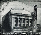 original c. 1922 historically important monogrammed theater seat end removed from the non-extant mcvickers theater prior to demolition in 1985