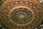 matching pair of late 1920's original cast plaster interior lawndale theater auditorium floral rosettes with original polychrome enameled finish