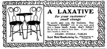 heart-shaped "royal-chicago" bent and twisted solid steel ice cream parlor or soda fountain chair with old red paint finish