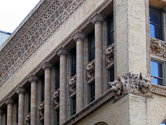 original late 19th century ornamental cast bronze union trust building style oversized entrance door thumblatch handle with cylinder lock opening