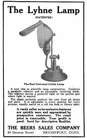 refinished early american industrial fully adjustable "lyhne" portable desk or table lamp with fully functional rotating light "guard" or reflector
