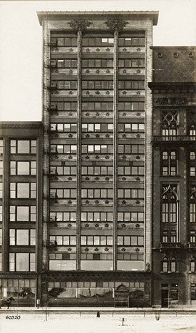 historically important original ornamental cast iron louis h. sullivan-designed 19th century gage building exterior facade stringcourse section