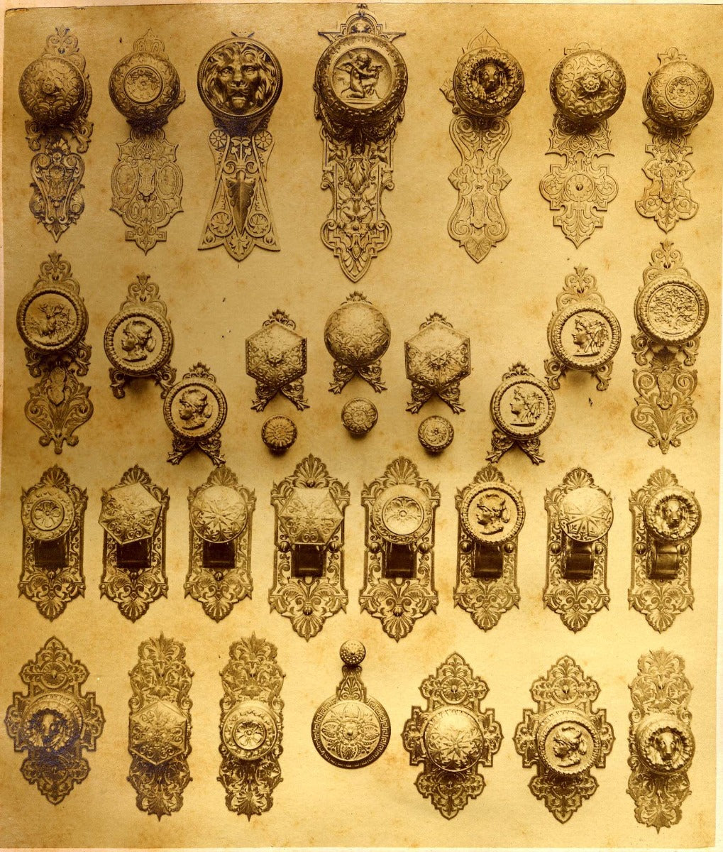 rare 1870s fully functional american victorian era ornamental bronze compression cast exterior residential doorbell pull lever