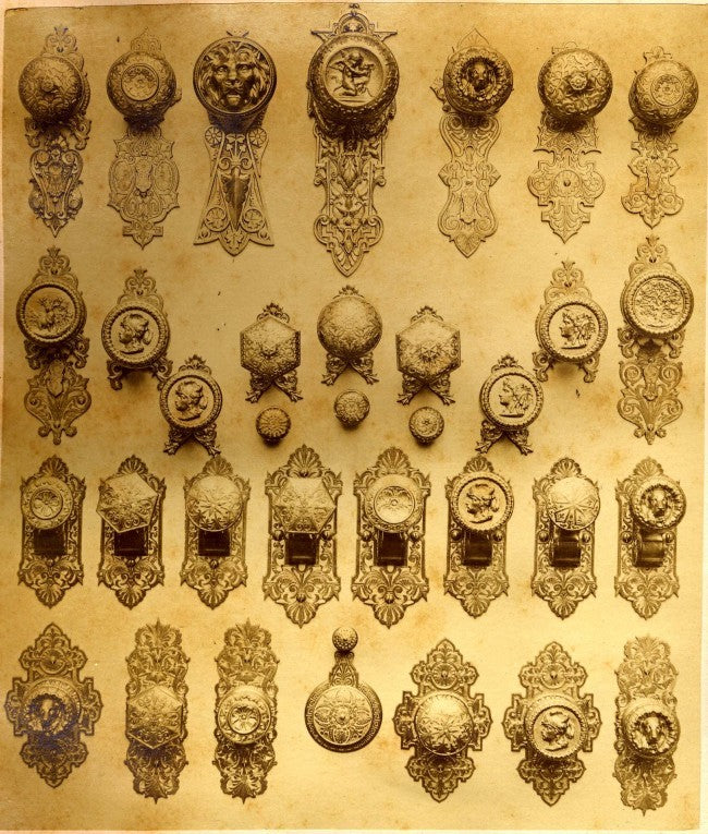 highly sought after all original and intact ornamental "compression cast" bronze metal stately entrance door escutcheon or backplate with keycover