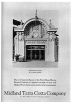 seldom found original early 20th century salvaged chicago white glazed "sullivanesque" midland terra cotta exterior building panel