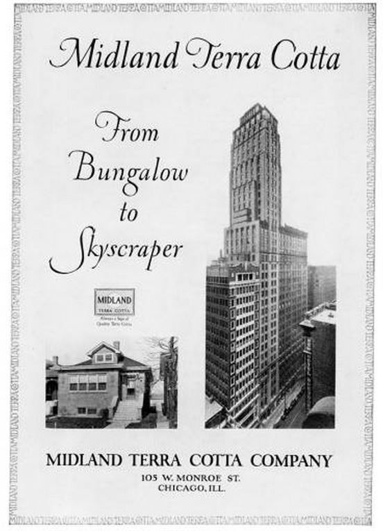 seldom found original early 20th century salvaged chicago white glazed "sullivanesque" midland terra cotta exterior building panel