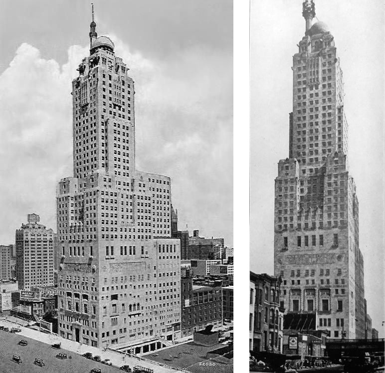 matching set of historically important early 20th century medinah athletic club tower interior lobby elevator directional lanterns