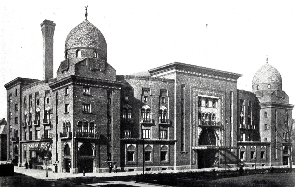historically important custom designed ornamental cast bronze interior vestibule door moorish revival pull handle salvaged from huehl and schmidt's medinah temple