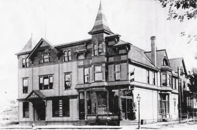 single c. 19th century all original multi-pane "queen anne" style painted black sash wood window salvaged from milwaukee's metropolitan hall (formerly a pabst tavern)