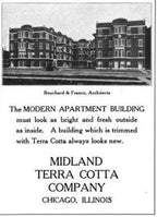 seldom found original early 20th century salvaged chicago white glazed "sullivanesque" midland terra cotta exterior building panel