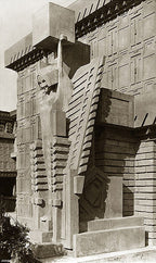 documented museum-quality c. 1914 exterior chicago midway gardens single-sided strongly geometric perforated cast concrete frieze panel
