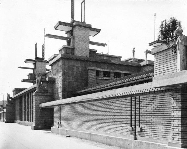 historically important chicago midway gardens alfonso iannelli-designed cast concrete figural indoor fountain head cast from the original
