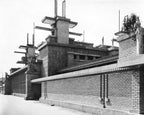 documented museum-quality c. 1914 exterior chicago midway gardens single-sided strongly geometric perforated cast concrete frieze panel